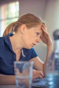 woman having headache